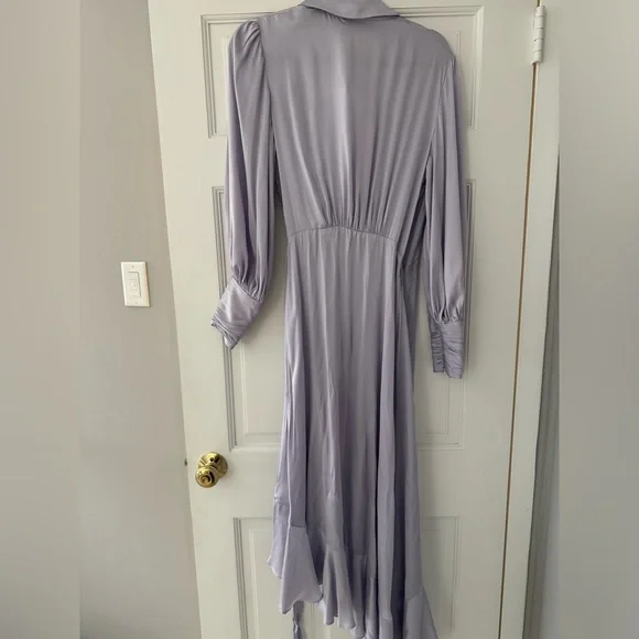 NWT medium / AUS 2 Zimmerman Silk Purple Wrap Dress Midi - Picture 6 of 15